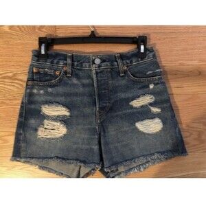 Levi's Wedgie Jean Shorts Denim Blue Size 26 Excellent Condition